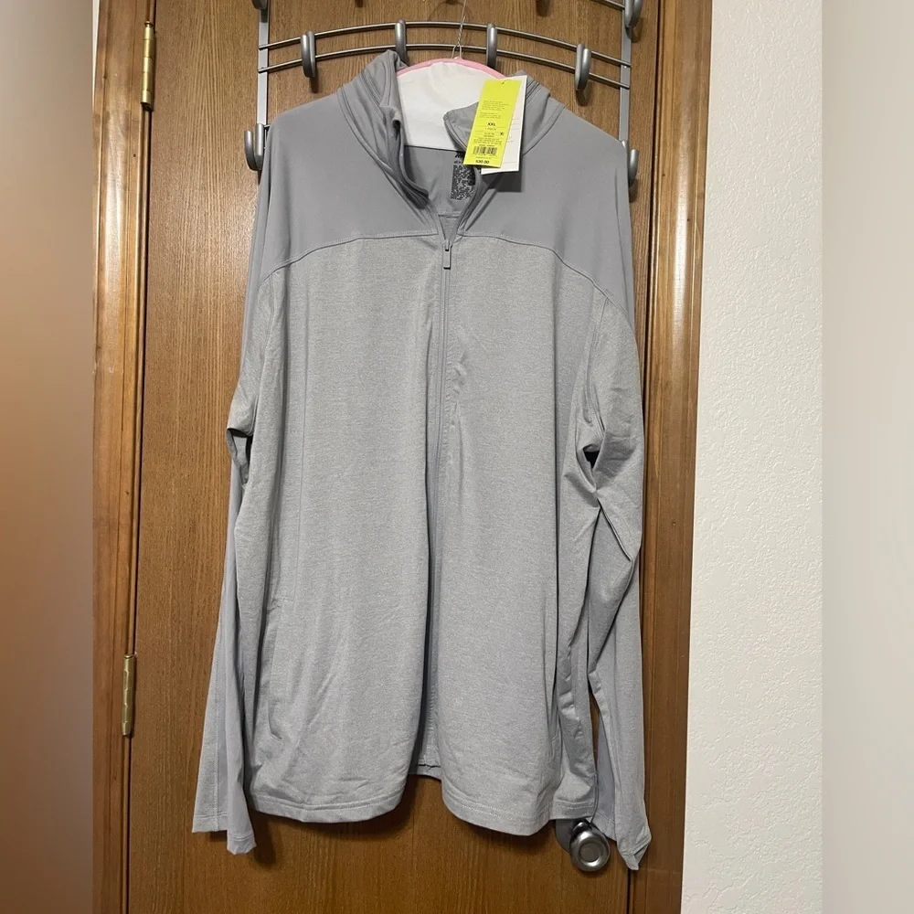 All in Motion Mens Lightweight UPF 50 Jacket Packable Hood Full Zip Gray XXL NWT